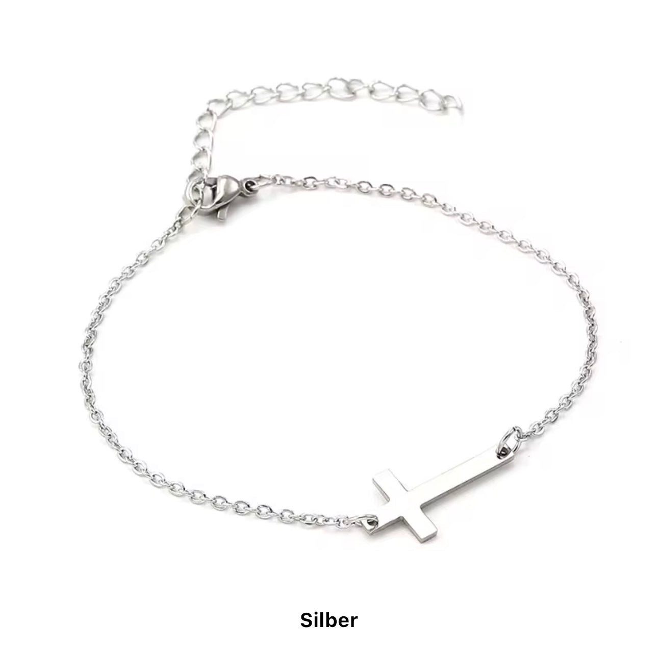 Silberne Kreuzkette mit zartem Anhänger, minimalistisches Design