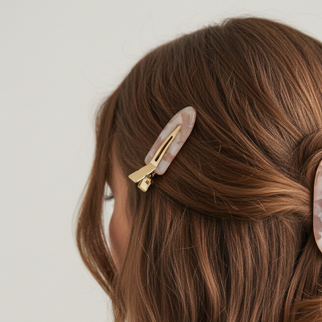 Haarspangen in Rosa/Creme-Tönen