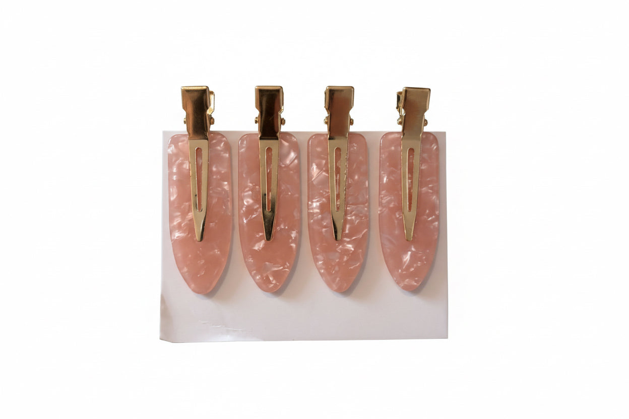 Rosa Haarspangen Detailansicht, elegantes Design