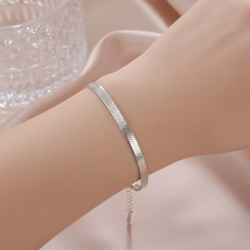 Silbernes Snake Chain Armband