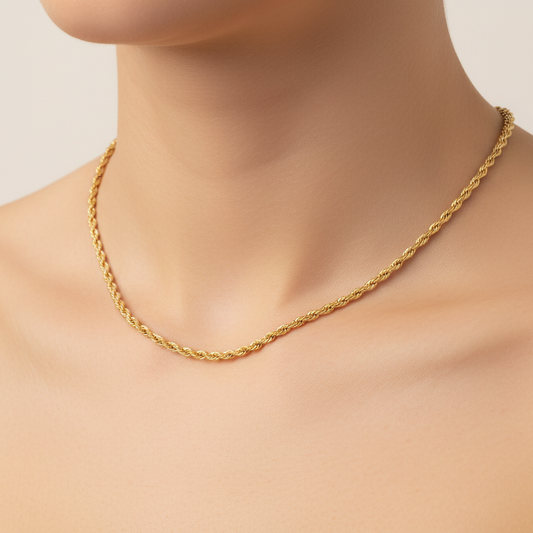18K Vergoldete Rope Chain Kette