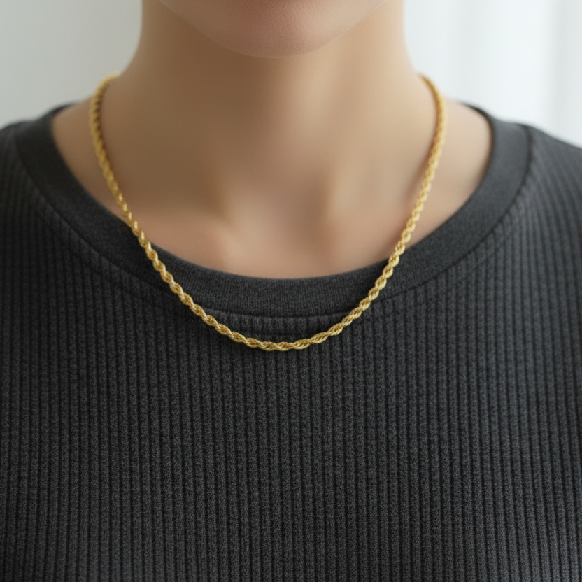 18K Vergoldete Rope Chain Kette