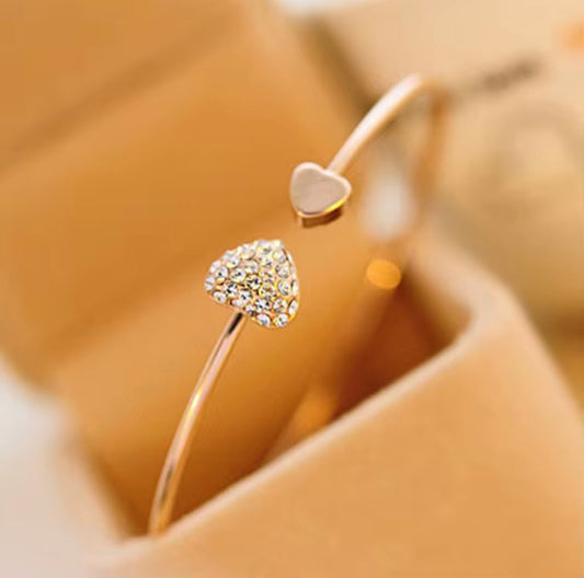 Offenes Herzarmband - Gold
