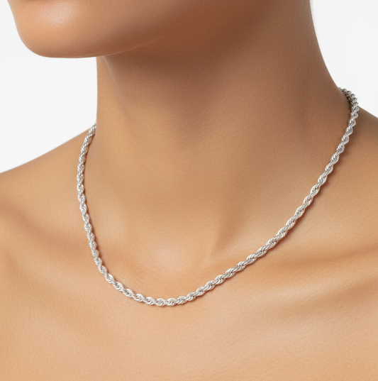 Silberne Rope Chain Halskette