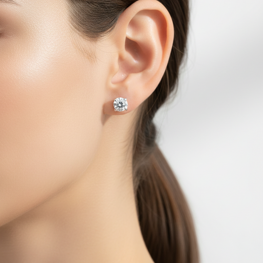 Funkelnde Silber Ohrringe - 5mm