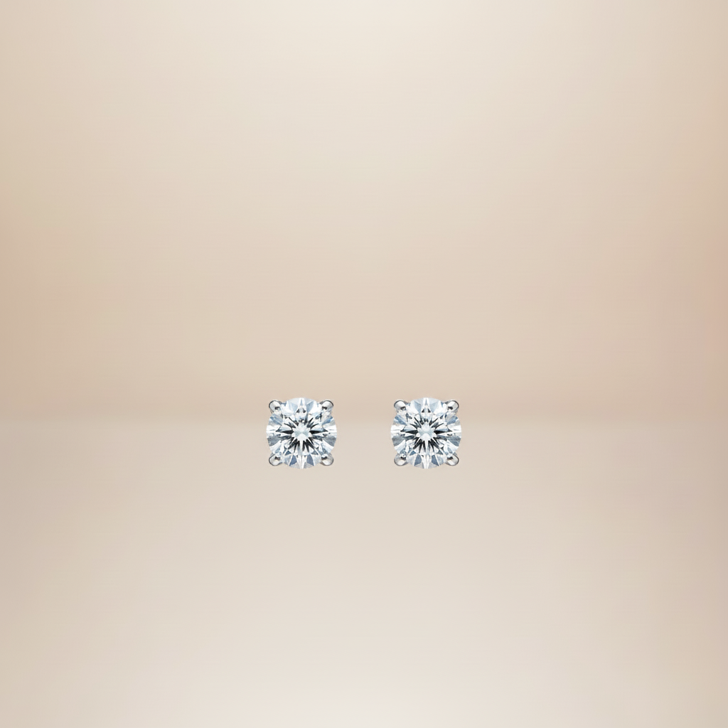 Funkelnde Silber Ohrringe - 5mm